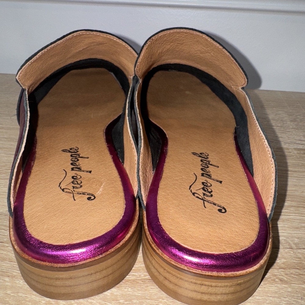 Free People Women's Metallic Pink Magenta At Ease Loafer Mule EU 41 US 20.5 NWOB - Picture 6 of 10